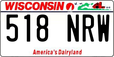 WI license plate 518NRW