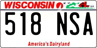 WI license plate 518NSA