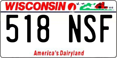 WI license plate 518NSF