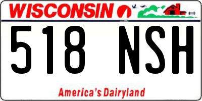 WI license plate 518NSH