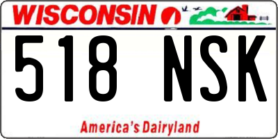 WI license plate 518NSK
