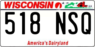 WI license plate 518NSQ
