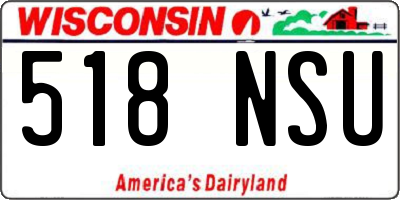 WI license plate 518NSU