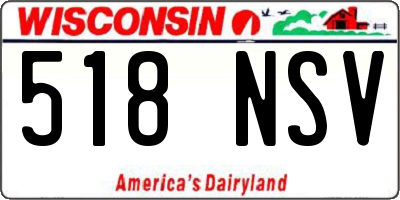 WI license plate 518NSV