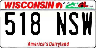 WI license plate 518NSW