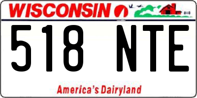WI license plate 518NTE
