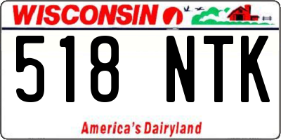 WI license plate 518NTK