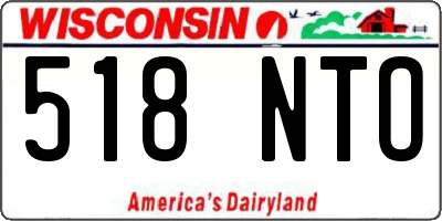 WI license plate 518NTO