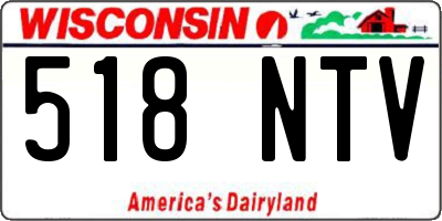 WI license plate 518NTV