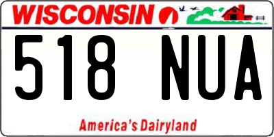 WI license plate 518NUA