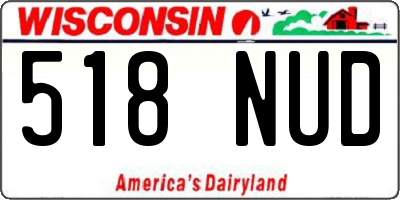 WI license plate 518NUD