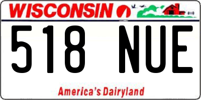 WI license plate 518NUE