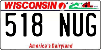 WI license plate 518NUG