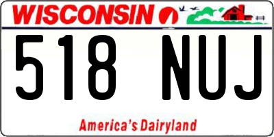 WI license plate 518NUJ