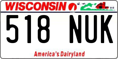 WI license plate 518NUK