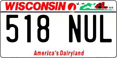 WI license plate 518NUL