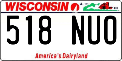 WI license plate 518NUO
