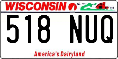 WI license plate 518NUQ