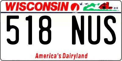 WI license plate 518NUS