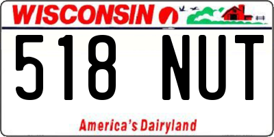 WI license plate 518NUT