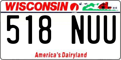 WI license plate 518NUU