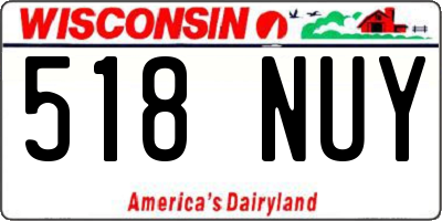 WI license plate 518NUY