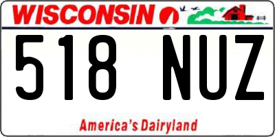 WI license plate 518NUZ