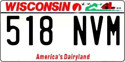 WI license plate 518NVM