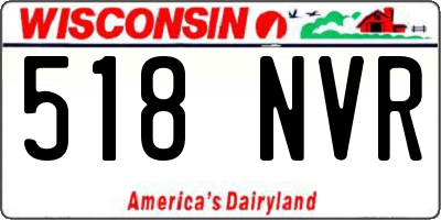 WI license plate 518NVR