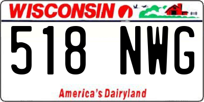 WI license plate 518NWG