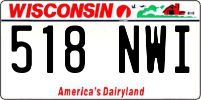 WI license plate 518NWI