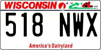 WI license plate 518NWX