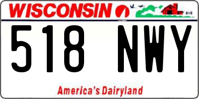 WI license plate 518NWY