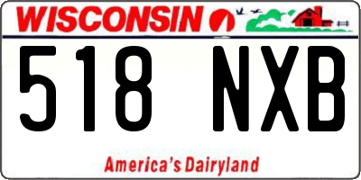 WI license plate 518NXB