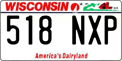 WI license plate 518NXP