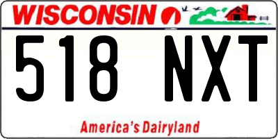 WI license plate 518NXT