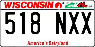 WI license plate 518NXX