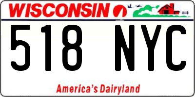 WI license plate 518NYC