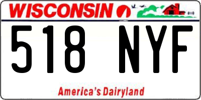 WI license plate 518NYF