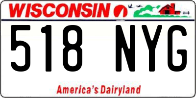 WI license plate 518NYG