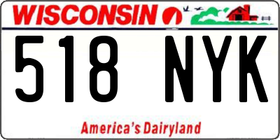 WI license plate 518NYK