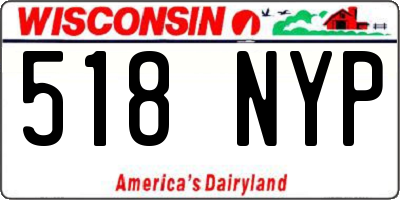 WI license plate 518NYP