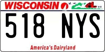 WI license plate 518NYS