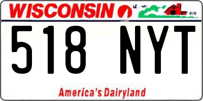 WI license plate 518NYT