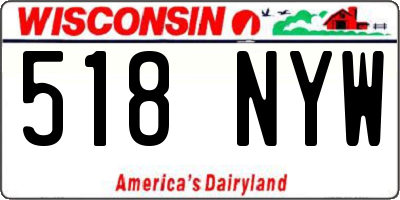 WI license plate 518NYW
