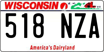 WI license plate 518NZA