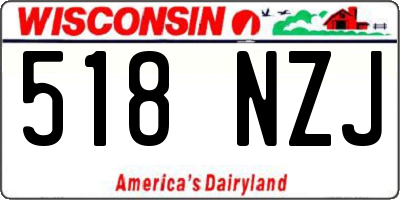 WI license plate 518NZJ