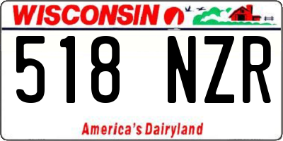WI license plate 518NZR