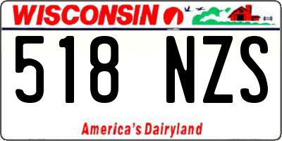 WI license plate 518NZS