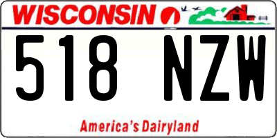WI license plate 518NZW